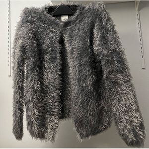 Zara gray fuzzy cardigan
